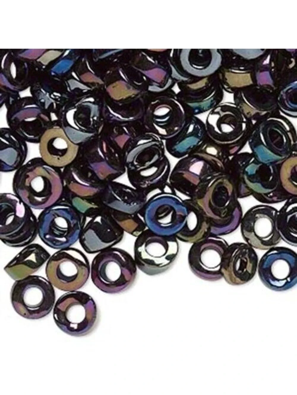100 Preciosa Czech Glass Blue Brown Green Purple Iris 6mm Rondelle Heishi Beads